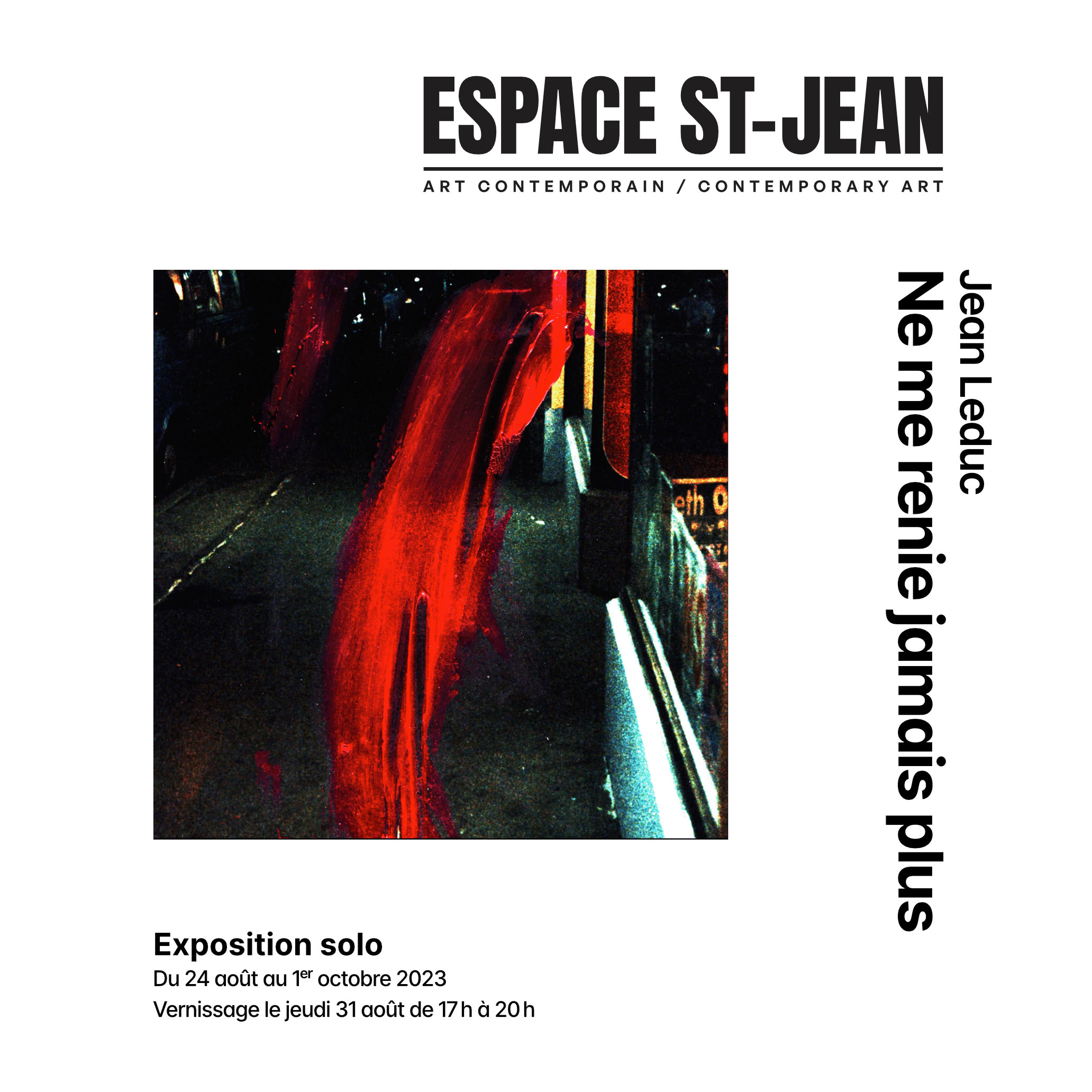 Annonce de l'exposition de Jean Leduc